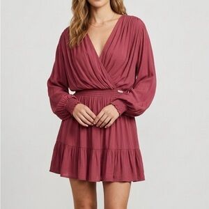 241 Free People Lucid Dream Draped Mini Dress – Mauve/Rose – Size Small
